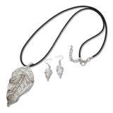 110786, ENGRAVED LEAF LONG PENDANT NECKLACE wholesale fashion jewelry - GOOD FEELINGS, INC