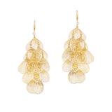 110815, TIERED FILIGREE LEAF DROP EARRINGS