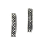 110818, WESTERN CHECKERBOARD HOOP EARRINGS