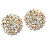110855, DOME ROUND CRYSTAL RHINESTONE CLIP ON EARRINGS