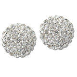 110855, DOME ROUND CRYSTAL RHINESTONE CLIP ON EARRINGS