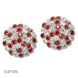 110855, SORORITY DOME ROUND CRYSTAL RHINESTONE CLIP ON EARRINGS