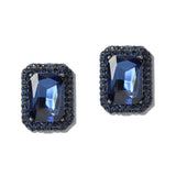 110856, RECTANGLE CRYSTAL HALO STUD EARRINGS