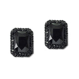 110856, RECTANGLE CRYSTAL HALO STUD EARRINGS