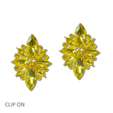 110860, MARQUISE CRYSTAL CLIP ON EARRINGS