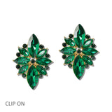 110860, MARQUISE CRYSTAL CLIP ON EARRINGS