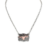 110866, WESTERN STEER HEAD FILIGREE NECKLACE