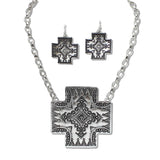 110867, WESTERN STAMPED CROSS PENDANT NECKLACE