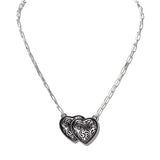 110873, WESTERN FILIGREE DOUBLE HEART NECKLACE