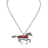 110878, WERSTERN COWBOY GRAPHIC HORSE PENDANT NECKLACE