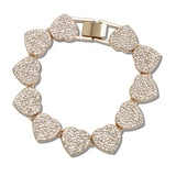 110879, VALENTINE HEART LINK PAVE RHINESTONE BRACELET