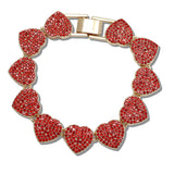 110879, VALENTINE HEART LINK PAVE RHINESTONE BRACELET