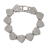 110879, VALENTINE HEART LINK PAVE RHINESTONE BRACELET