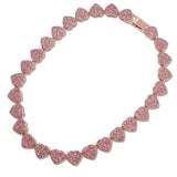 110880, VALENTINE HEART LINK PAVE RHINESTONE NECKLACE