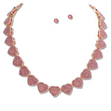 110880, VALENTINE HEART LINK PAVE RHINESTONE NECKLACE