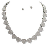 110880, VALENTINE HEART LINK PAVE RHINESTONE NECKLACE