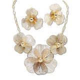 110881, FLOWER PETAL FILIGREE NECKLACE