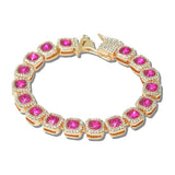 Geometric Link Pave Rhinestone Bracelet - view 8