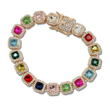 110882, GEOMETRIC LINK PAVE RHINESTONE BRACELET
