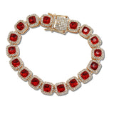 Geometric Link Pave Rhinestone Bracelet – Red · MBR5720GDRE_PK 110882-MBR5720-GDRE