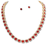 110883, GEOMETRIC LINK PAVE RHINESTONE NECKLACE