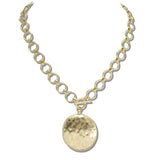 110885, HAMMERED OVAL TOGGLE PENDANT NECKLACE