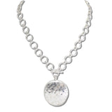 110885, HAMMERED OVAL TOGGLE PENDANT NECKLACE