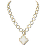 110886, CLOVER TOGGLE PENDANT CHAIN NECKLACE