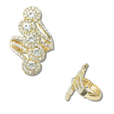 110892, RADIANT CRYSTAL CASCADE STRETCH RING wholesale fashion jewelry - GOOD FEELINGS, INC
