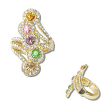 110892, RADIANT CRYSTAL CASCADE STRETCH RING wholesale fashion jewelry - GOOD FEELINGS, INC