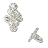 110892, RADIANT CRYSTAL CASCADE STRETCH RING wholesale fashion jewelry - GOOD FEELINGS, INC