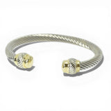 14K Gold Plated Designer Inspired Cable Cuff Bracelet