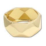 110918, BOLD GEOMETRIC POLISH HINGED BANGLE BRACELET