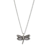 110924, FILIGREE CUTOUT DRAGONFLY PENDANT NECKLACE