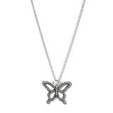 110925, FILIGREE CUTOUT BUTTERFLY PENDANT NECKLACE