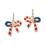 110938, PATRIOTIC AMERICANA BOW EARRINGS