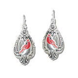 110942, CARDINAL BIRD ENAMEL DROP EARRINGS