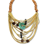 110950, EARTHY BOHEMAIN MULTI STRAND STATEMENT NECKLACE
