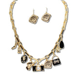 110952, CHIC NOVELTY ENAMEL CHARM NECKLACE