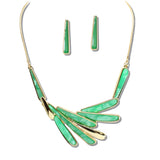 110954, MODERN ENAMEL INRAY FAN NECKLACE