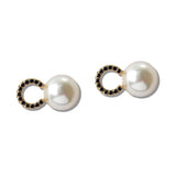 110957, COCO PAVE CRYSTAL PEARL STUD EARRINGS