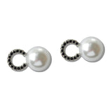 110957, COCO PAVE CRYSTAL PEARL STUD EARRINGS