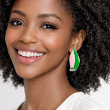 110958, SORORITY ENAMEL FLOWER PETAL EARRINGS