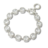 110964, 14K GOLD PLATED CUBIC ZIRCONIA CUSHION TOGGLE BRACELET