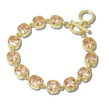 14K Gold Plated Cubic Zirconia Cushion Toggle Bracelet - view 5