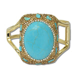 110972, BLING CRYSTAL AND OVAL GEMSTONE BANGLE BRACELET