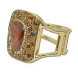 110973, BLING CRYSTAL AND SEMI PRECIOUS STONE GEOMETRIC BANGLE BRACELET