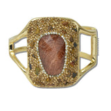 110973, BLING CRYSTAL AND SEMI PRECIOUS STONE GEOMETRIC BANGLE BRACELET