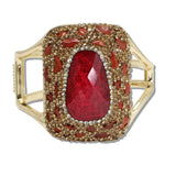 110973, BLING CRYSTAL AND SEMI PRECIOUS STONE GEOMETRIC BANGLE BRACELET wholesale fashion jewelry - GOOD FEELINGS, INC