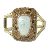 Bling Crystal and Semi Precious Stone Geometric Bangle Bracelet